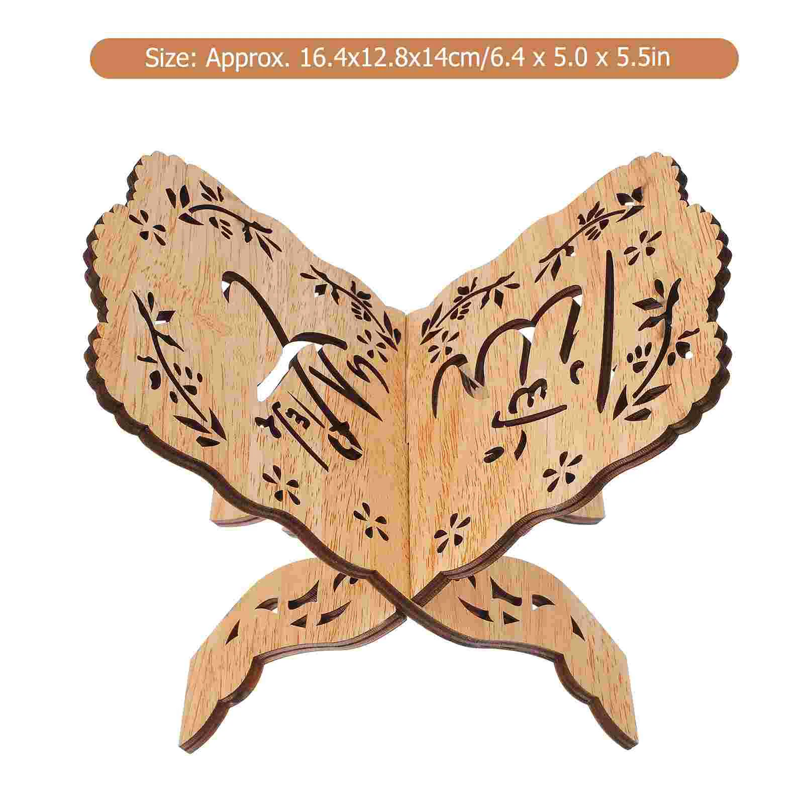 Wood Imam Book Stand Beautiful Storage Bookshelf for Lesser Bairam Festival Party Koran Kuran