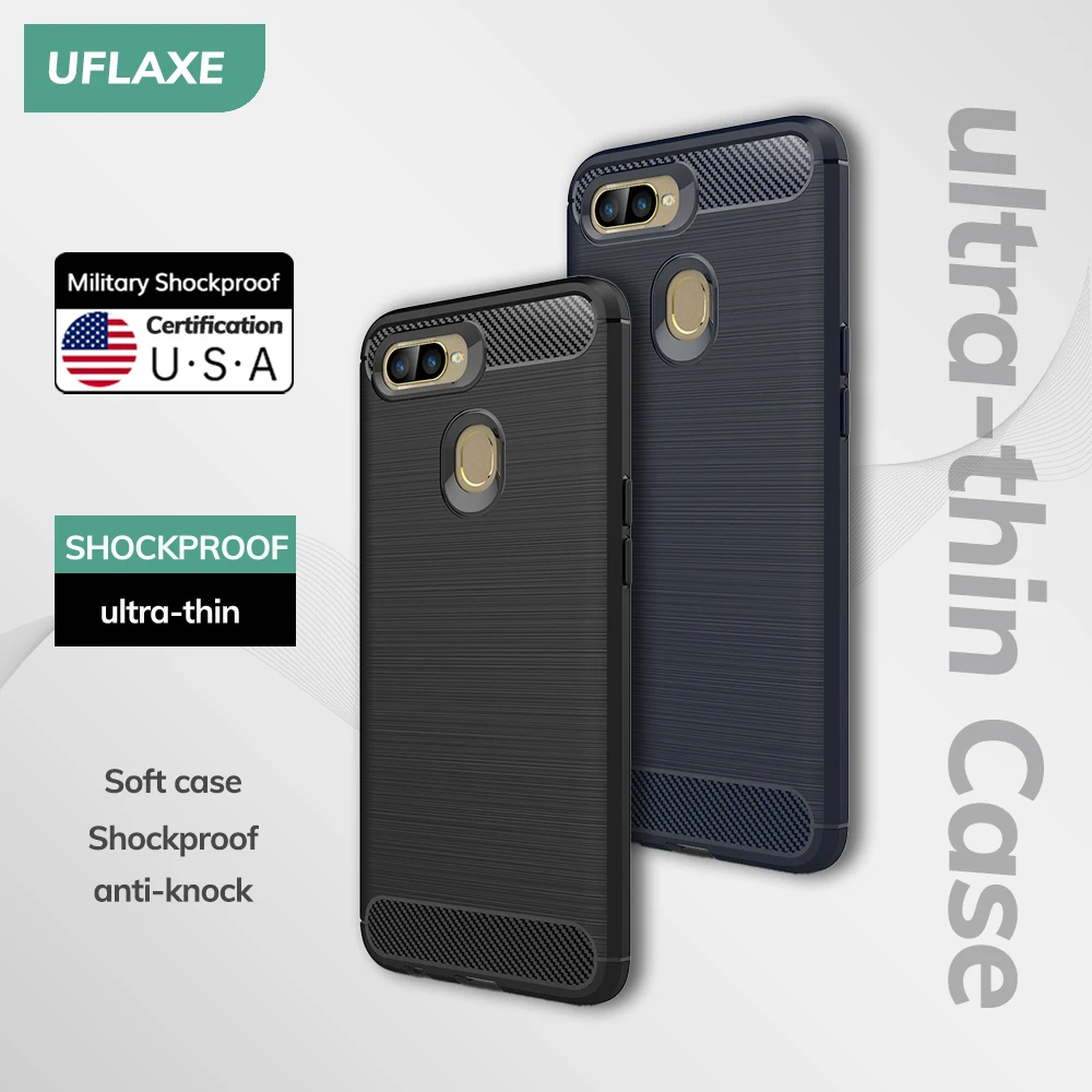 UFLAXE Original Soft Silicone Case for OPPO A7 A5S A12 AX5S AX7 Back Cover Ultra-thin Shockproof Casing