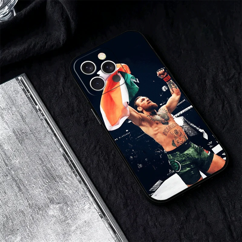 Фото Чехол для телефона Conor McGregor для iPhone 11 12 13 Mini 14 15 Plus 16 17 Pro Max 17E 16E XS 7 8 Air SE, черный, мягкий, силиконовый №5