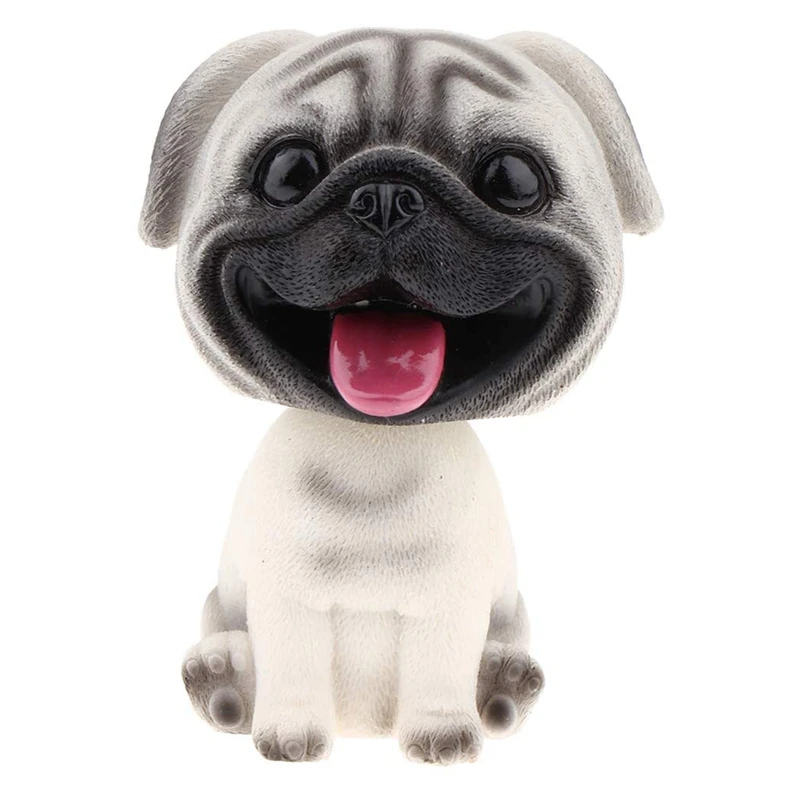 

Resin Cute Bobble Head Dog Bobbing Head Puppy Figurine Toy Home Home/Car Dashboard for Car Vehicle Decoration - Pug