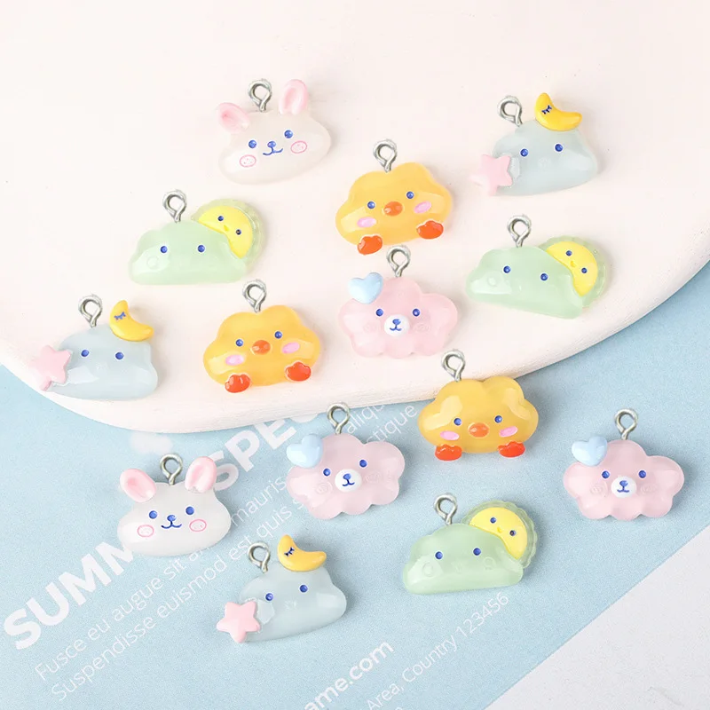 

10Pcs Cartoon cute cloud resin charms pendants for jewelry making diy craft bracelets necklace earrings accessories
