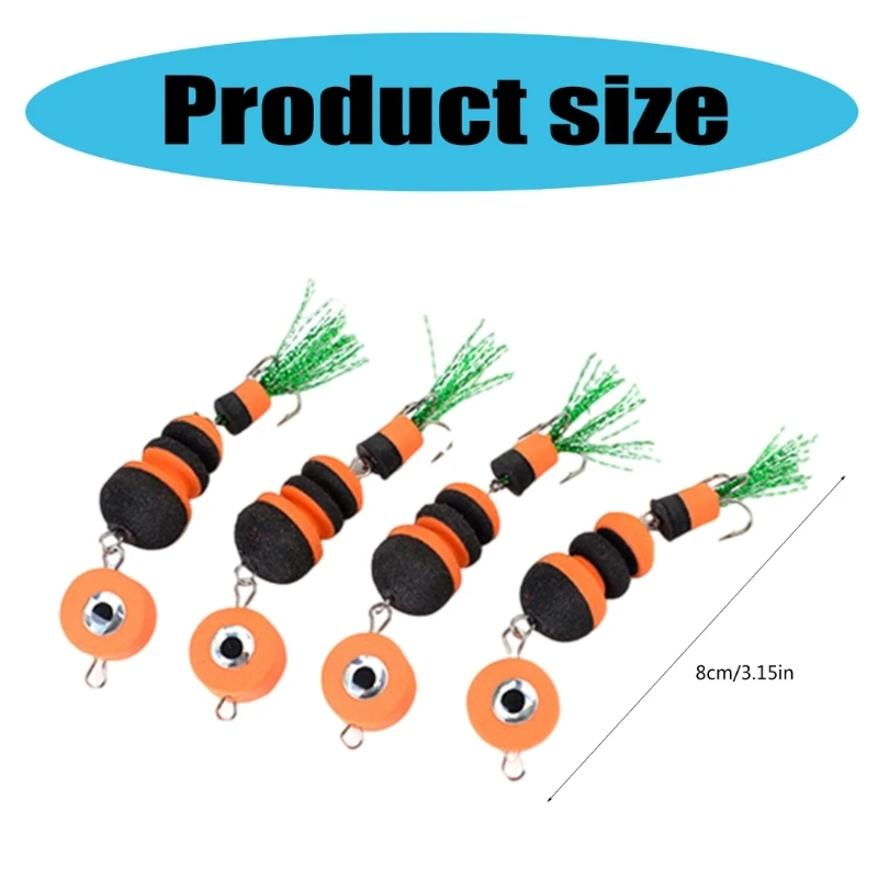 4 шт. легкие пенопластовые приманки мягкие рыболовные плотные для плавания с 2