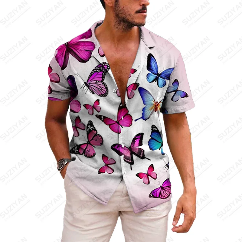 

Japanese Summer New Arrivals Men'S Button 2022 Large Size Online Hot Sale Funny Patterns Clothes Collar Stand Collar Business