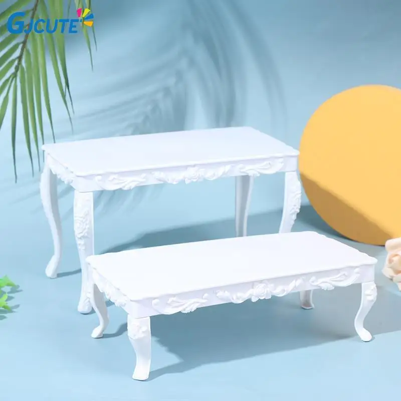 

Kid Toy Miniature Dolls Simulation Toy 1/12 Dollhouse Miniature Furniture White Wooden Table Coffee Table