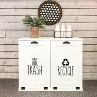 rae dunn inspired trash recycle sticker decal bin garage rubbish organization and cleaning vinyl decor