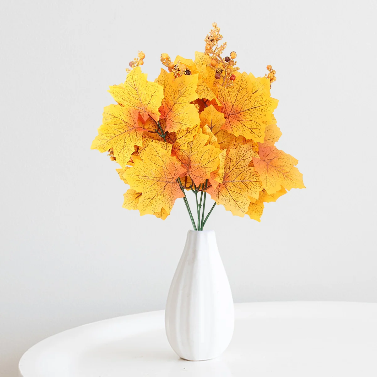

Maple Leaves Fall Autumn Leaf Artificial Foliage Decor Stems Decoration Delicate Party Faux Vase Floral Harvest Branches