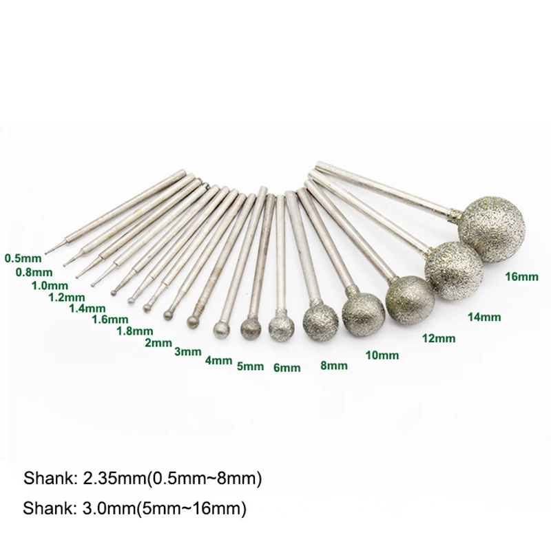

Алмазные фрезы для Dremel 5 шт. 0,5-16 мм