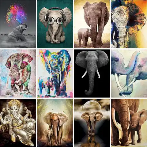 GATYZTORY серия слонов Diy масло цифровая фотография абстрактная акриловая краска по номерам для взрослых домашний Декор подарок
