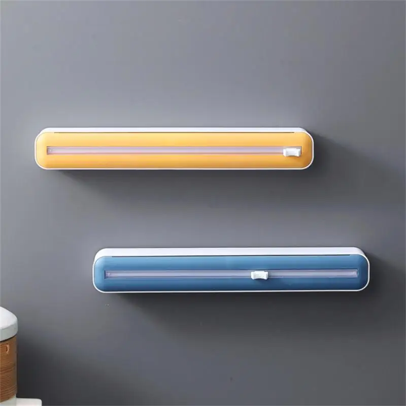 

With Cutter Wrap Cutting Box Two-way Head Plastic Cling Wrap Dispensers Storage Utensils Aluminum Foil Storage Accessories Tool