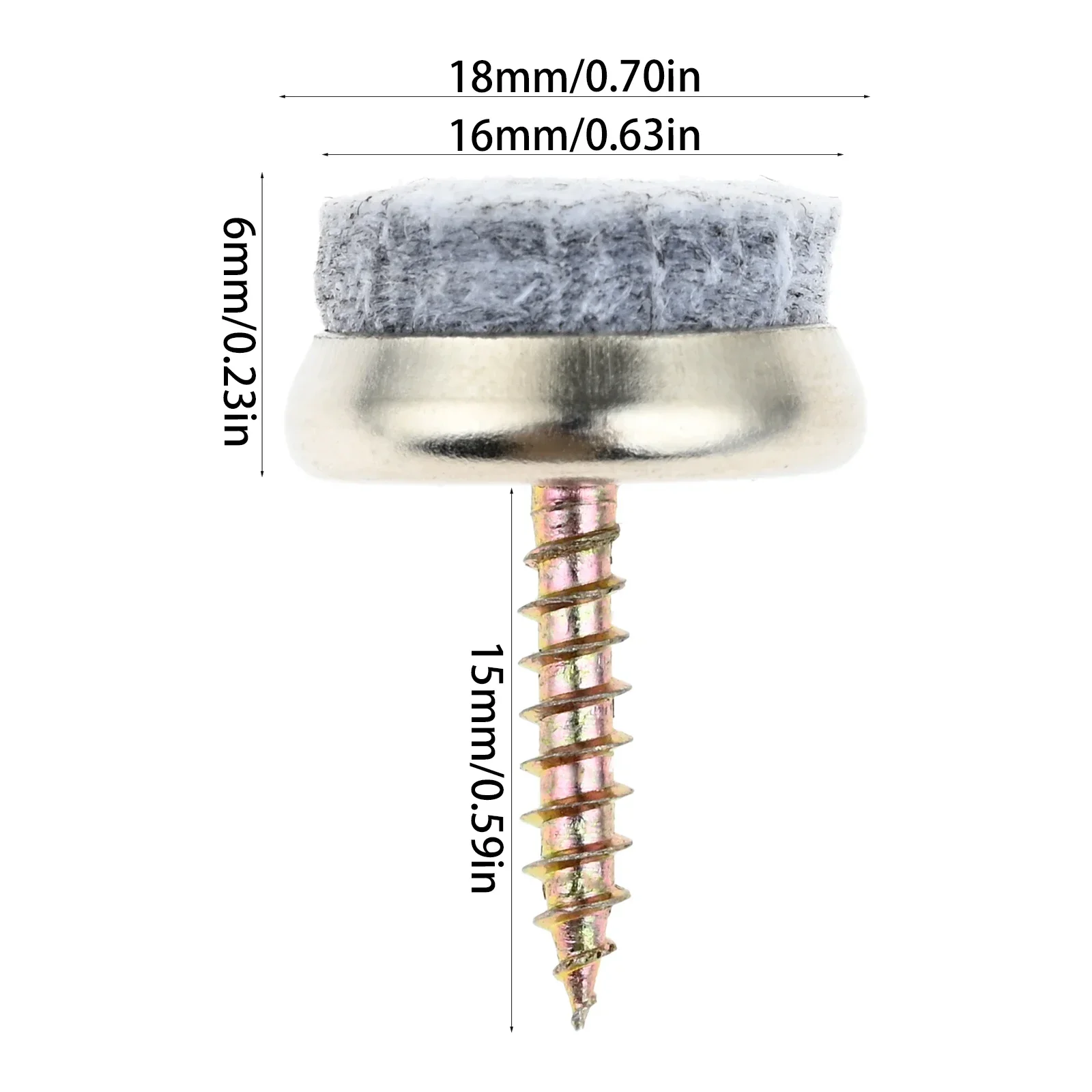 

30 шт., фетровые нескользящие накладки на ножки стула, 18-28 мм, 0,7-1,1 дюйма