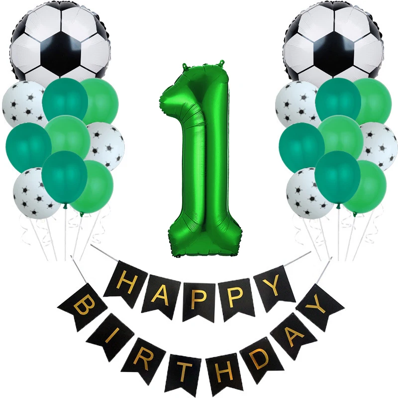 

23pcs Number Football Foil Balloons Happy Birthday Banner World Cup Boys Birthday Football Theme Party Decorations Globos