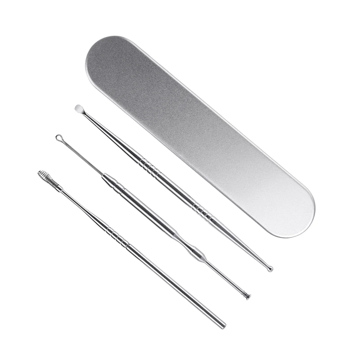

3pcs Stainless Steel Ear Spoon Set Earpick Ear Cleaner Curette Earwax Removal Cleaning Tool
