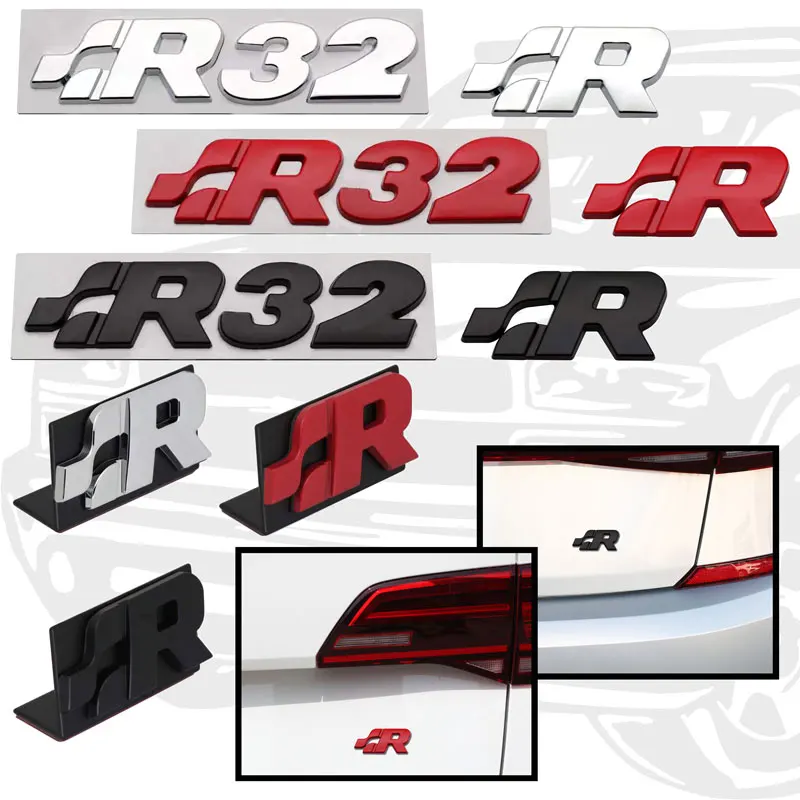 

Автозапчасти для Volkswagen Passat Tiguan Sagitar Touareg Polo Golf R R32, наклейка на заднюю панель, решетка радиатора, бейдж, Декор