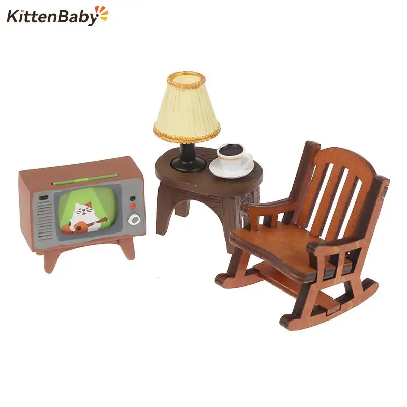 

Мини-качалка для кукольного домика, модель кресла-качалки, настольная лампа для телевизора, игрушка для кошки, миниатюрный аксессуар «сделай сам» для кукольного домика, аксессуары, декоративные игрушки