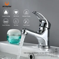 mynah sink faucet hot and cold water basin faucest face wash tap deck mounted basin mixer water taps chromed faucet for bathroom
