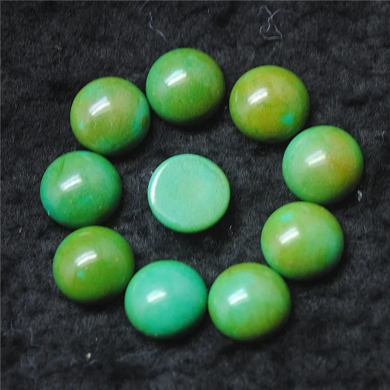 10 шт. круглые бирюзовые кабошоны Размер мм