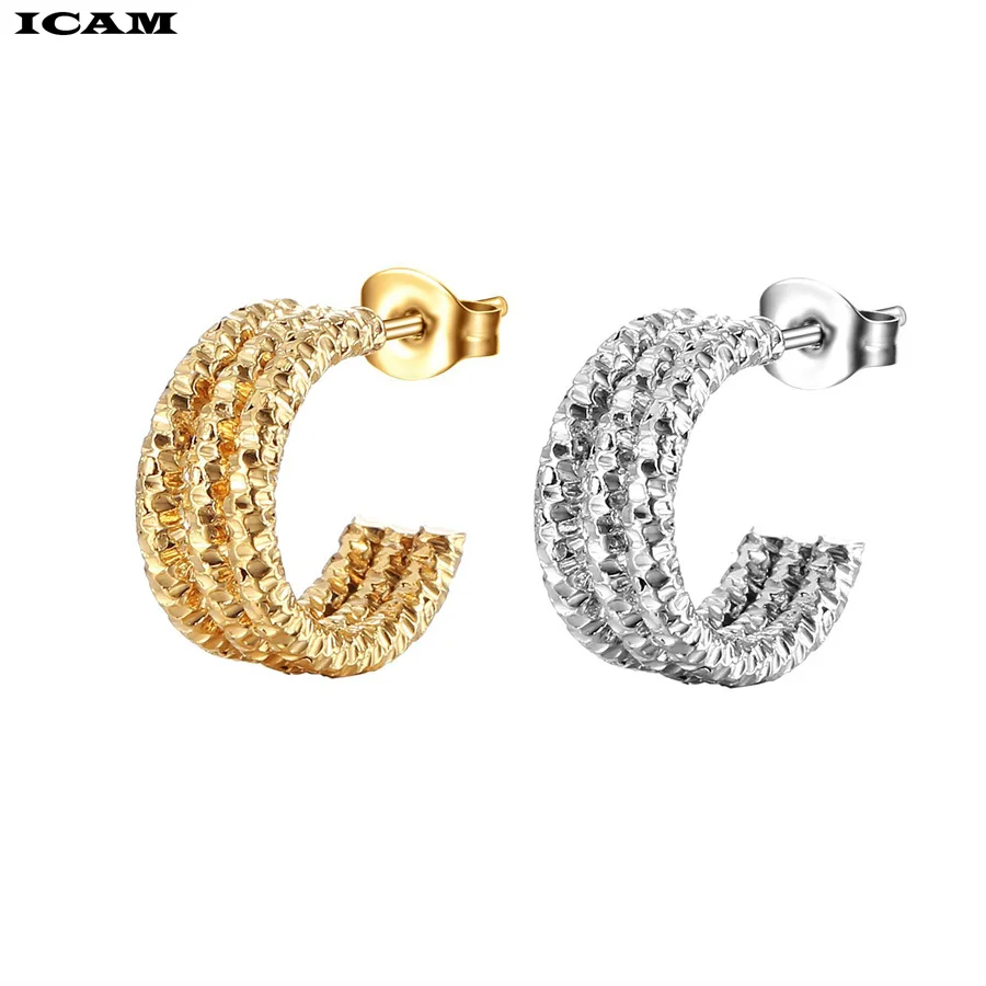 Серьги-кольца с-образной формы, маленькие круглые петли, большие круглые кольца, круглые серьги из нержавеющей стали 316L, золотые серьги-кольца, ювелирные изделия