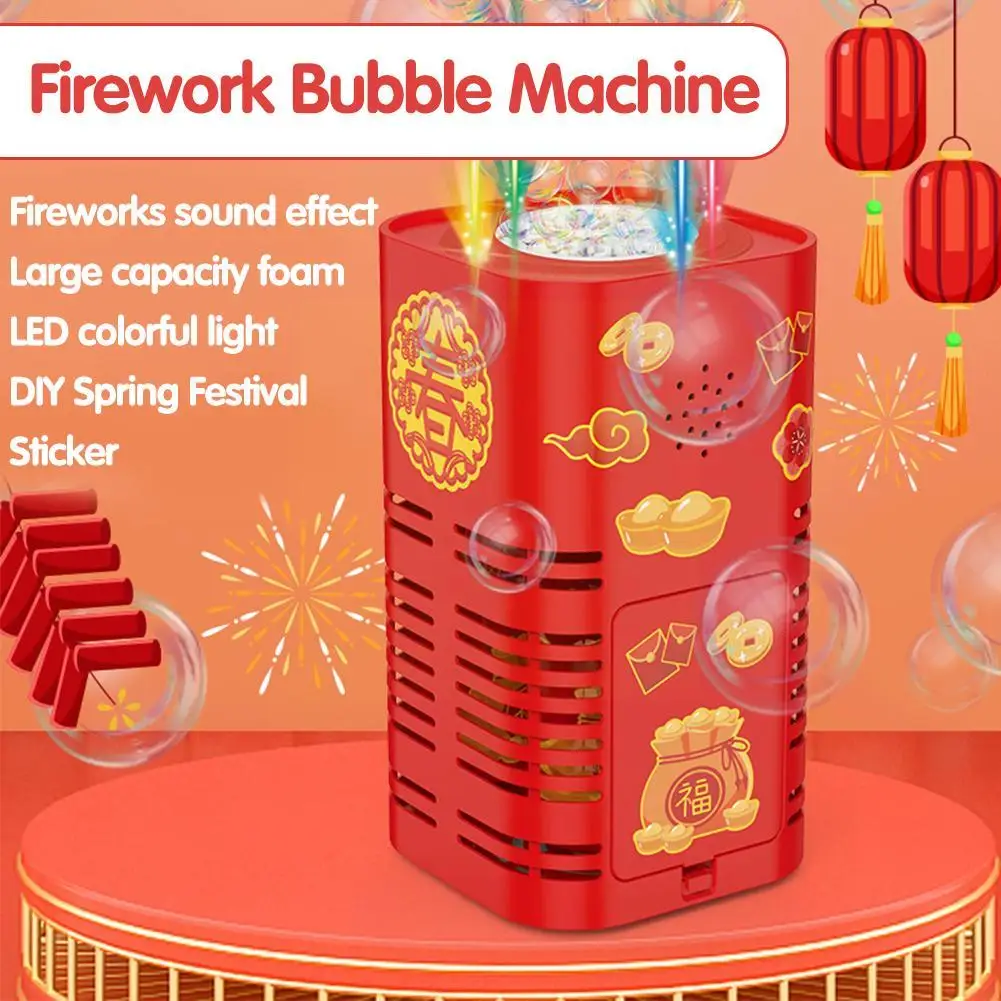 

Automatic Fireworks Bubble Machine With Flash Lights Sounds For Kids Outdoor Toys Pro Party Festival Celebrate Bubble Machi H8g9
