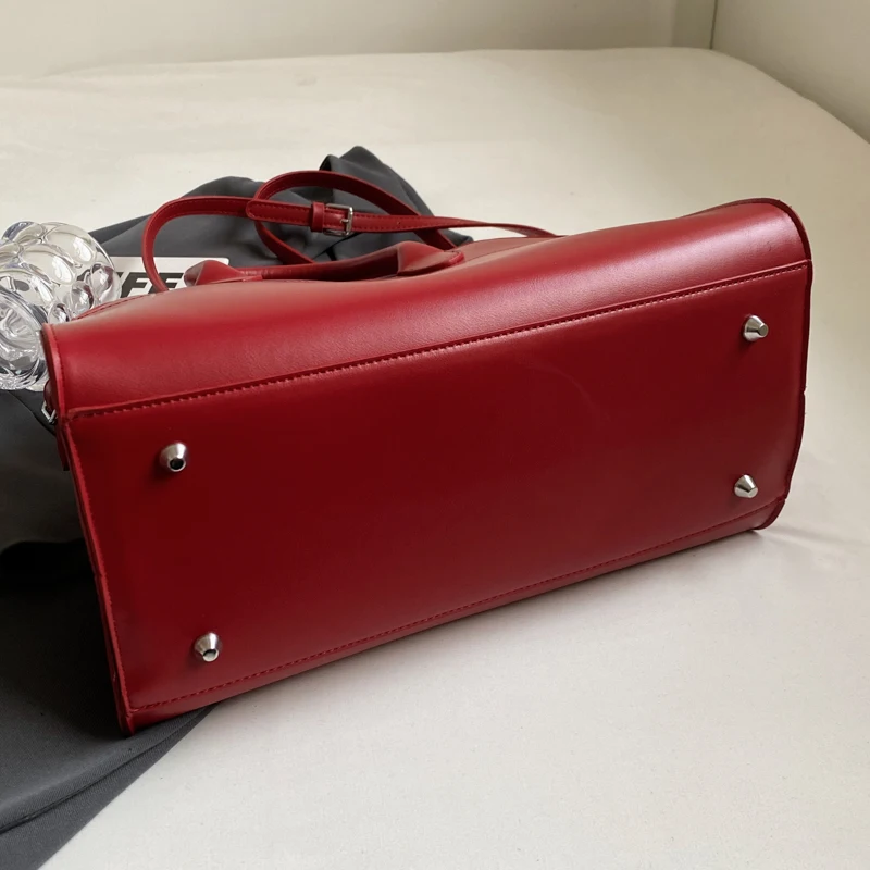 сумка женская большая через плечо шоппер MOODS фирменный красный цвет большой