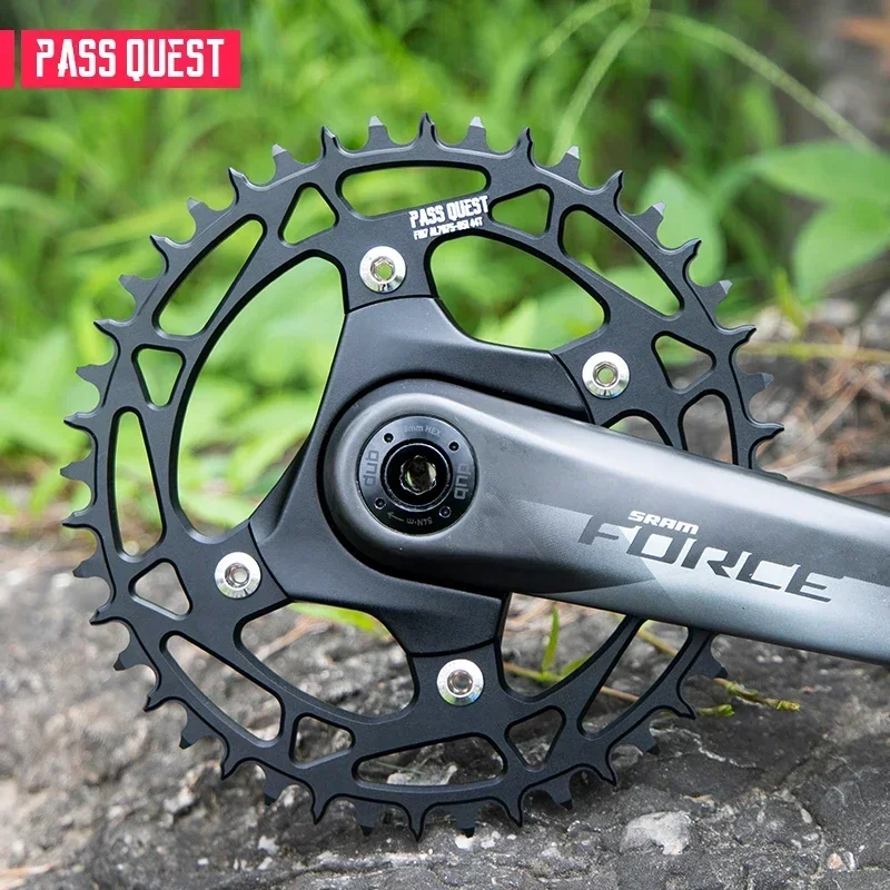 PASS QUEST-Round Crankset Black для горного велосипеда Force Crank 9-12 Speed цепное колесо AXS MTB Monoplate 36-52T