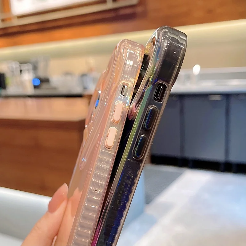 Чехол для IPhone 13 11 12 Pro Max XS x r 7 8 plus 13pro противоударный мягкий лазерный любовь сердце