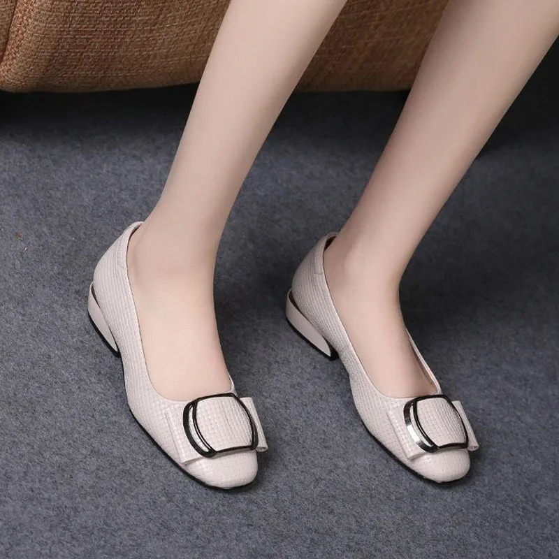 

Spring Women Low Heel Pumps Shallow Solid Slip-on Female Shoes Soft Sole Casual Round Toe Zapato De Tacón Daiy Wear Escarpins