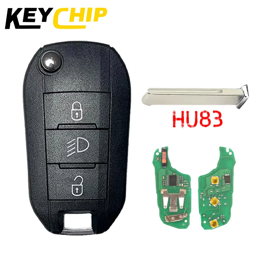 

KC 433 МГц HU83 VA2 ID46 откидной складной дистанционный ключ от машины для Peugeot 208 2008 301 308 508 5008 Citroen C-Elysee C4-Cactus