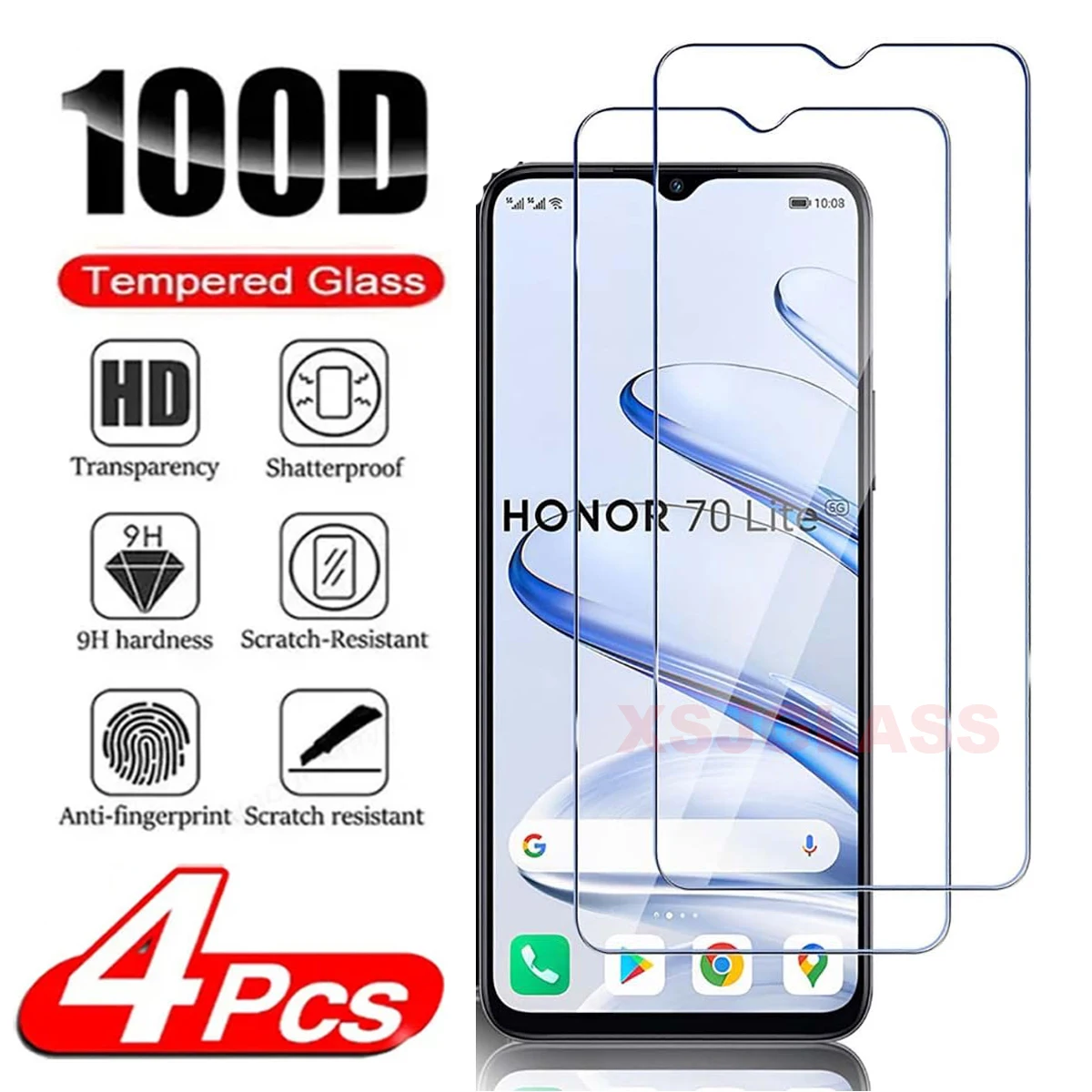 Для Huawei Honor 70 Lite 2/4 шт. защитное стекло HD из закаленного стекла 9H
