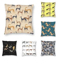 luxury italian greyhound cushion cover home decor velvet galgos in brown whippet sihthound dog pillow case for living room