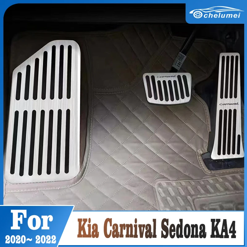 

Car Styling Accelerator Non-Slip Pad Brake Rest Foot Pedal Cover For Kia Carnival Sedona KA4 2020 2021 2022 Retrofit Accessories