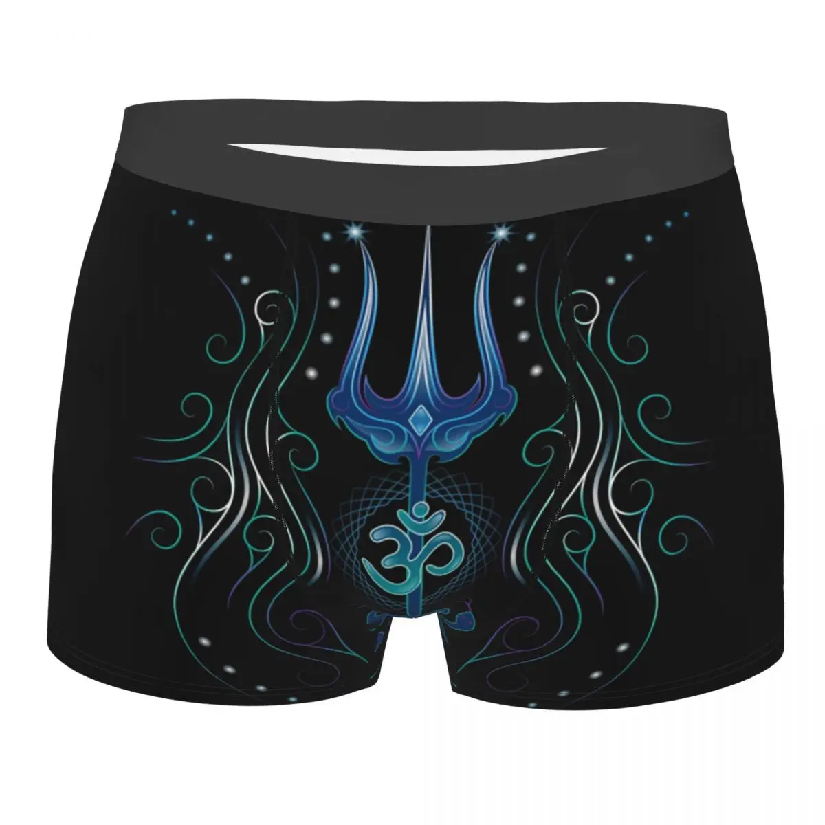 

Trishool Adi Yogi Tribal Shiva Boxer Shorts Men 3D Print Male Stretch Indian Symbol Trident Underwear Panties Briefs