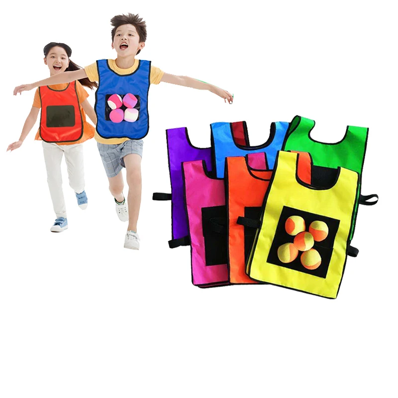 

Outdoor Sports Game Props Sticky Ball Vest Throwing Toy Throwing Target Game with Ball Waistcoat for Children's Sports Toys