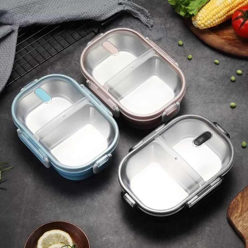 

304 Stainless Steel Bento Box Portable Lunch Box for Kids School Kitchen Leak-proof Food Container Box