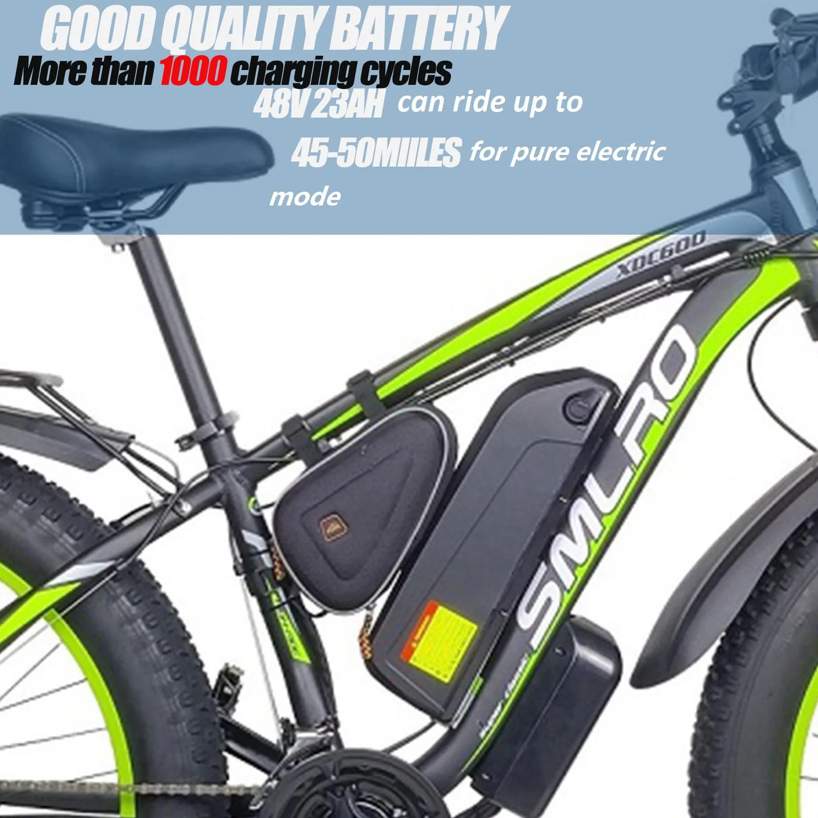 2000W Dual Motor SMLRO XDC600 Pro Electric Bicycle 48V 22.4Ah Mountain Beach City 26*4.0 Fat Tire Ebike 21 Speed MTB