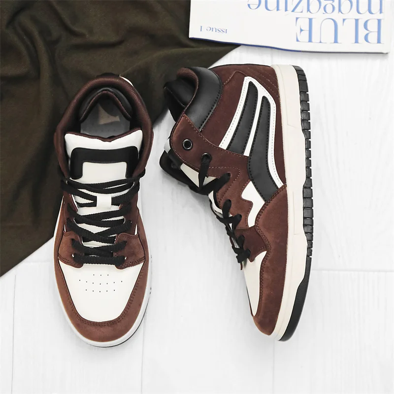 2022 Brand Coffee High Top Sneakers Men Women Flats Classic Luxury Desginer Shoes Mens Platform Skate Shoes Trainers Zapatillas