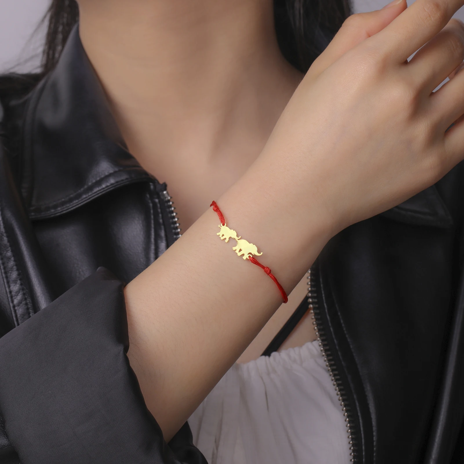 Прекрасный слон браслет из нержавеющей стали родитель и ребенок животное кулон