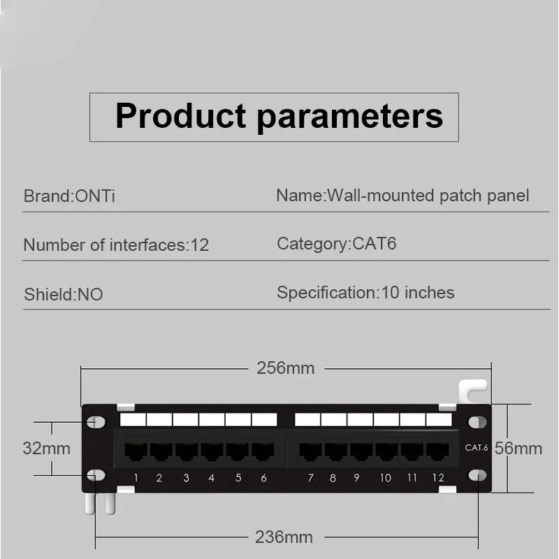 Network Tool Kit 12 Port Cat6 Patch Panel Keystone LAN Network Adapter Cable Connector RJ45 Networking Wall Mount Rack Bracket images - 6