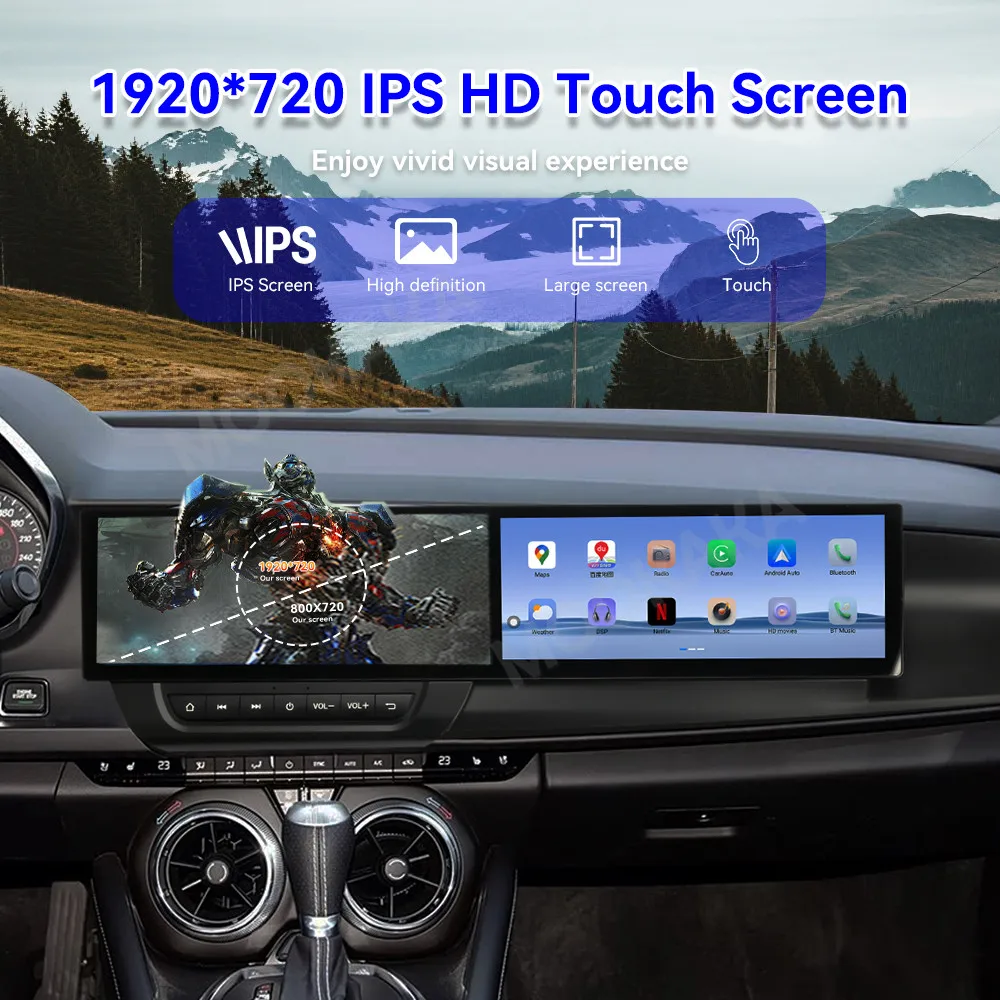 Фото Автомобильное радио Android для Chevrolet Camaro 2016-2025, двойной экран, GPS-навигация, Carplay 24,6 дюйма, развлекательный мультимедийный плеер №4
