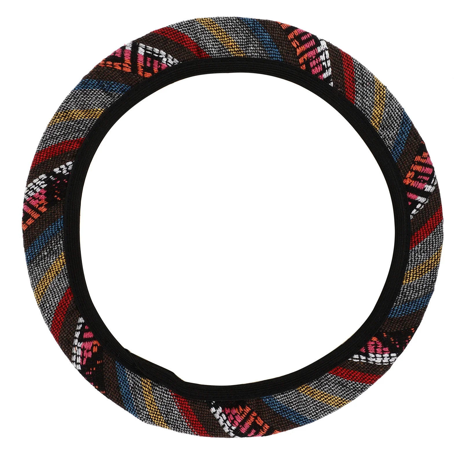 

Steering Wheel Cover Automotive Accessories Car Inside Decor Universal Common Protector Imitation Linen Miss Ethnic Style