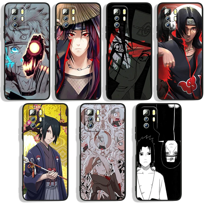 

Naruto Akatsuki Anime Fitted Phone Case For Xiaomi Redmi Note 10 10S 10T 10ProMax 11 11S 11T 11E Lite Pro Black luxury Silicone