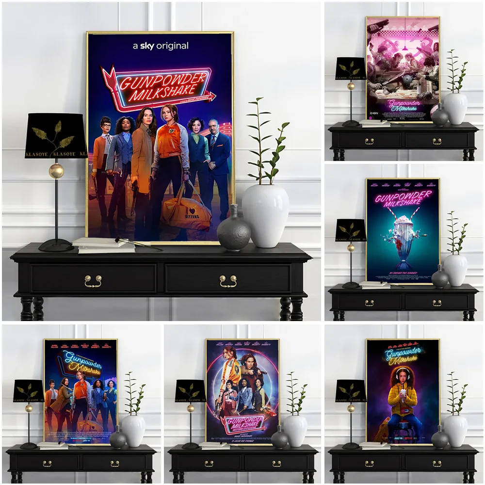 

Milkshake Action Thriller Film Art Print Poster Movie Illustration Modern Canvas Painting Wall Picture Decor