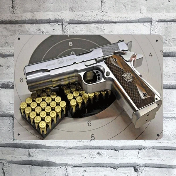 Super Cool 0.357 Caliber Desert Eagle Wall Tin Sign Decorative Plates (20cm X 30cm) 8*12inch |