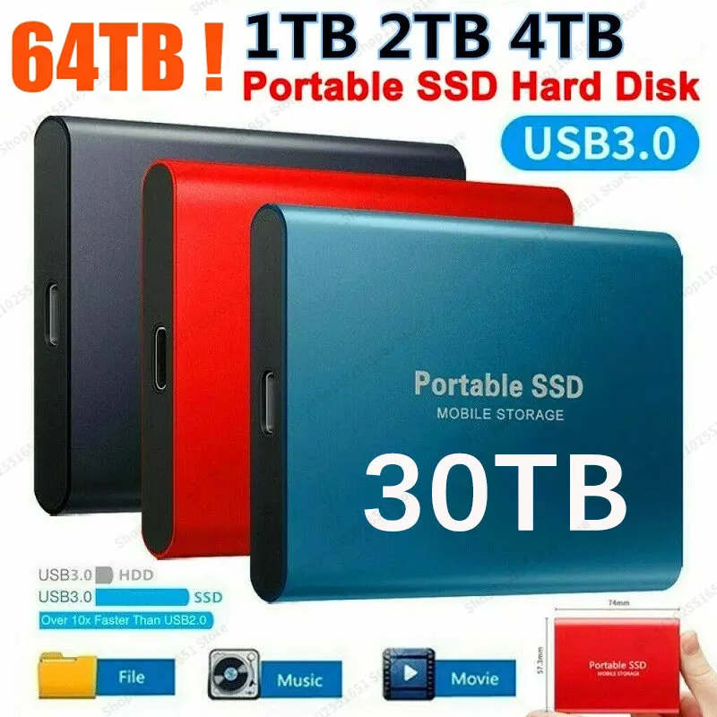

2023 Portable Disco Duro Externo USB 3.1 Type-C M.2 SSD External Hard Drive 128tb 1TB 2TB Flash Drive 8TB Hard Disks for Laptops