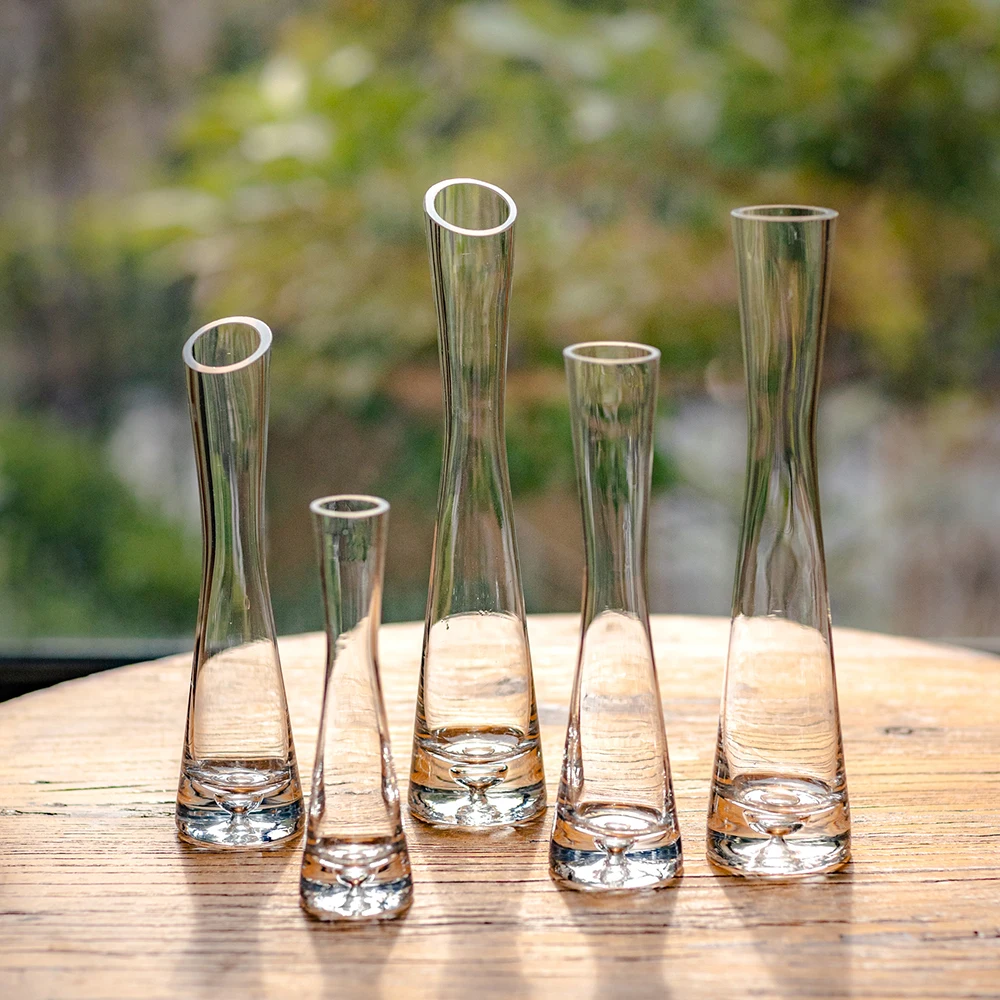 

Transparent Glass Flower Vase Small Vase Hydroponics Plant Flower Terrarium Luxury Room Table Home Decor Wedding Decoration