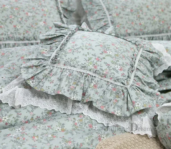 

Роскошный кружевной чехол для подушки с оборками, наволочка для подушки с пасторальным принтом, наволочка для постельного белья, наволочка для дивана, декоративная наволочка