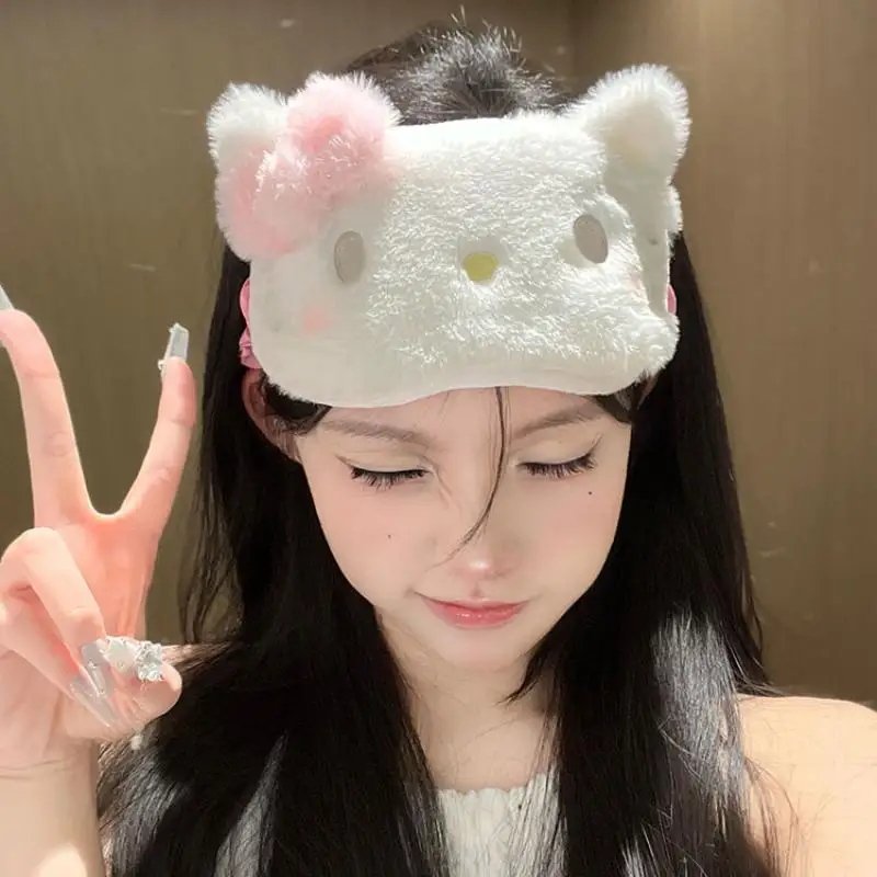 

Kawaii Sanrio Cartoon Hello Kitty Melody Sweet Plush Eye Mask Female Autumn Winter Pachacco Shade Eye Protection Sleep Special