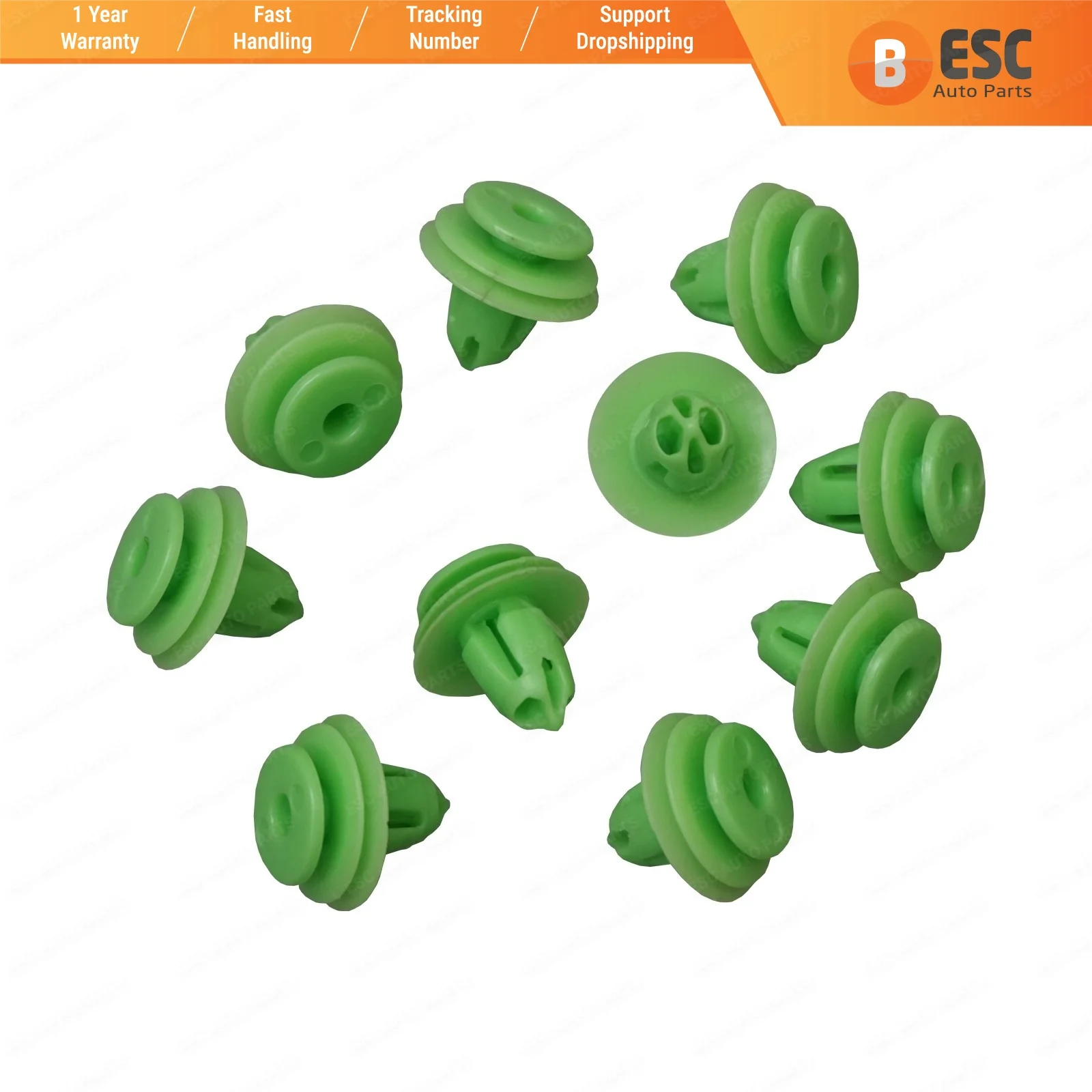 

ESC ECF5022 10 шт. Дверная панель внутренняя отделка фиксатор зеленый зажим для Honda 91560-SZW-003