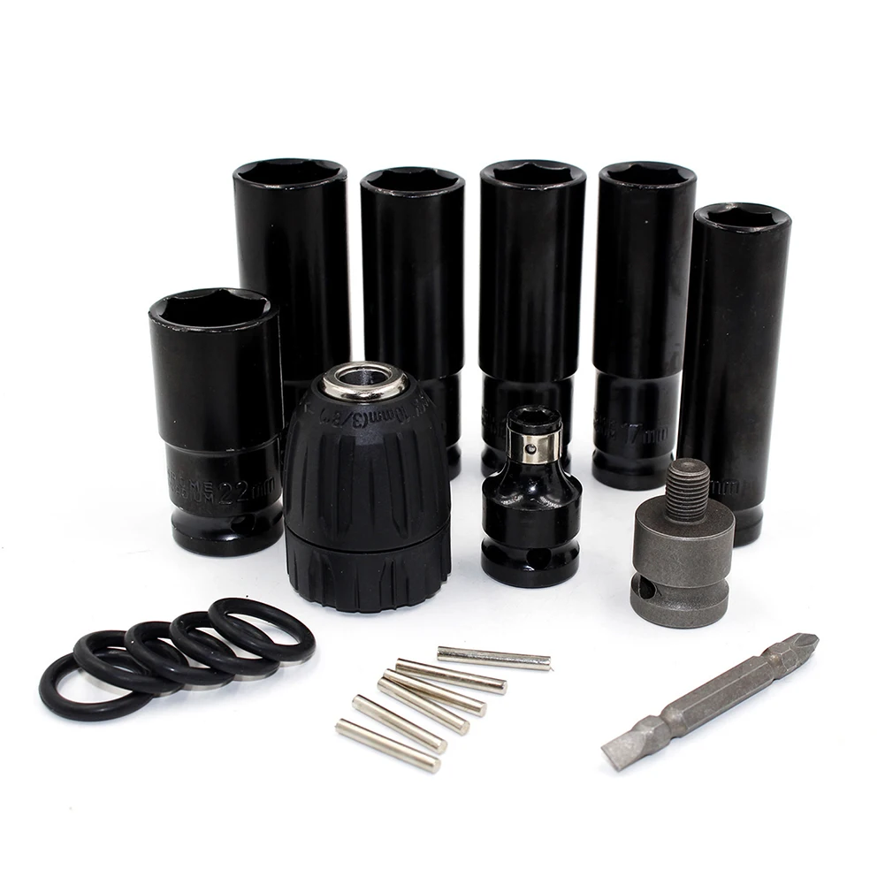 

21pcs Household Accessories Socket Head Set Drill Chuck Hexs Heavy Duty Electric Impact Wrench Automotive Repair Professional