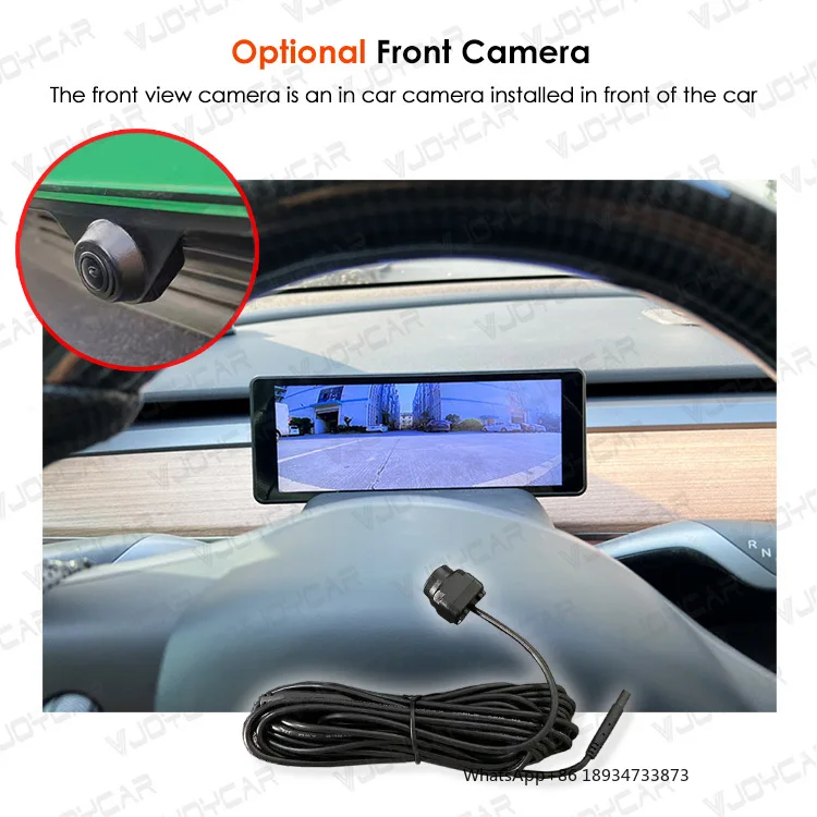 Vjoycar Mini Tesla Dashboard HUD 6 8-дюймовый сенсорный экран CarPlay Android Auto Head Up Display для Model 3 Y