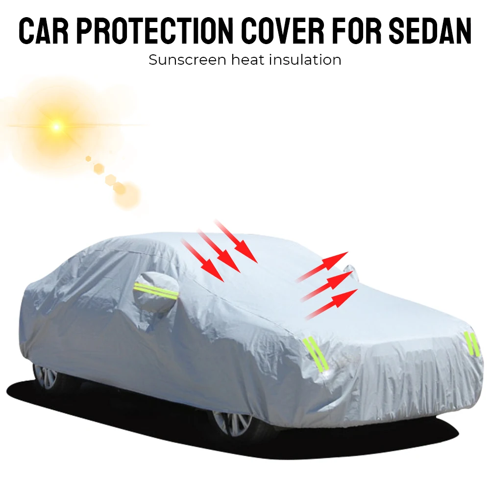 

Car Cover Outdoor Protection Full Exterior Sun UV Snow Universal L-XXL Sunshade Dustproof Protection Cover For Sedan